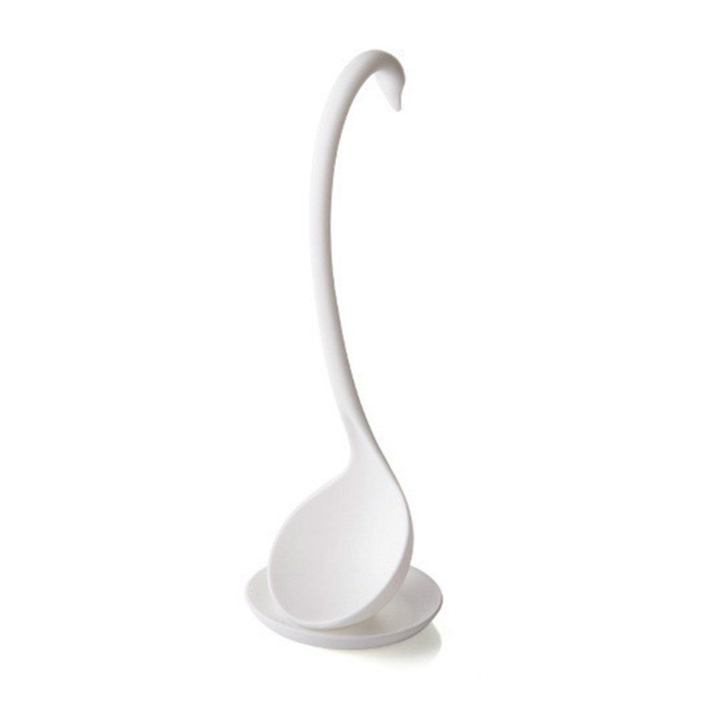 

Creative Kitchen Swan Long Handle Spoon with Tray Vertical, White
