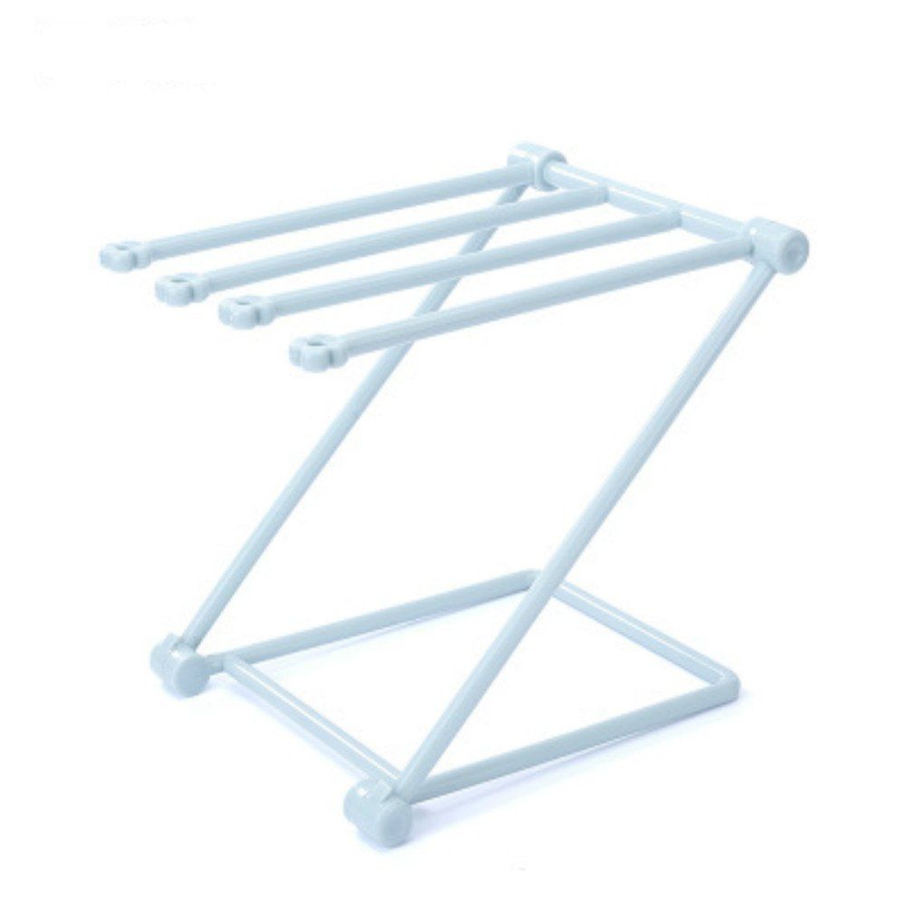 

Foldable Rags Kitchen Towels Hanger Table Storage Rack, Light blue