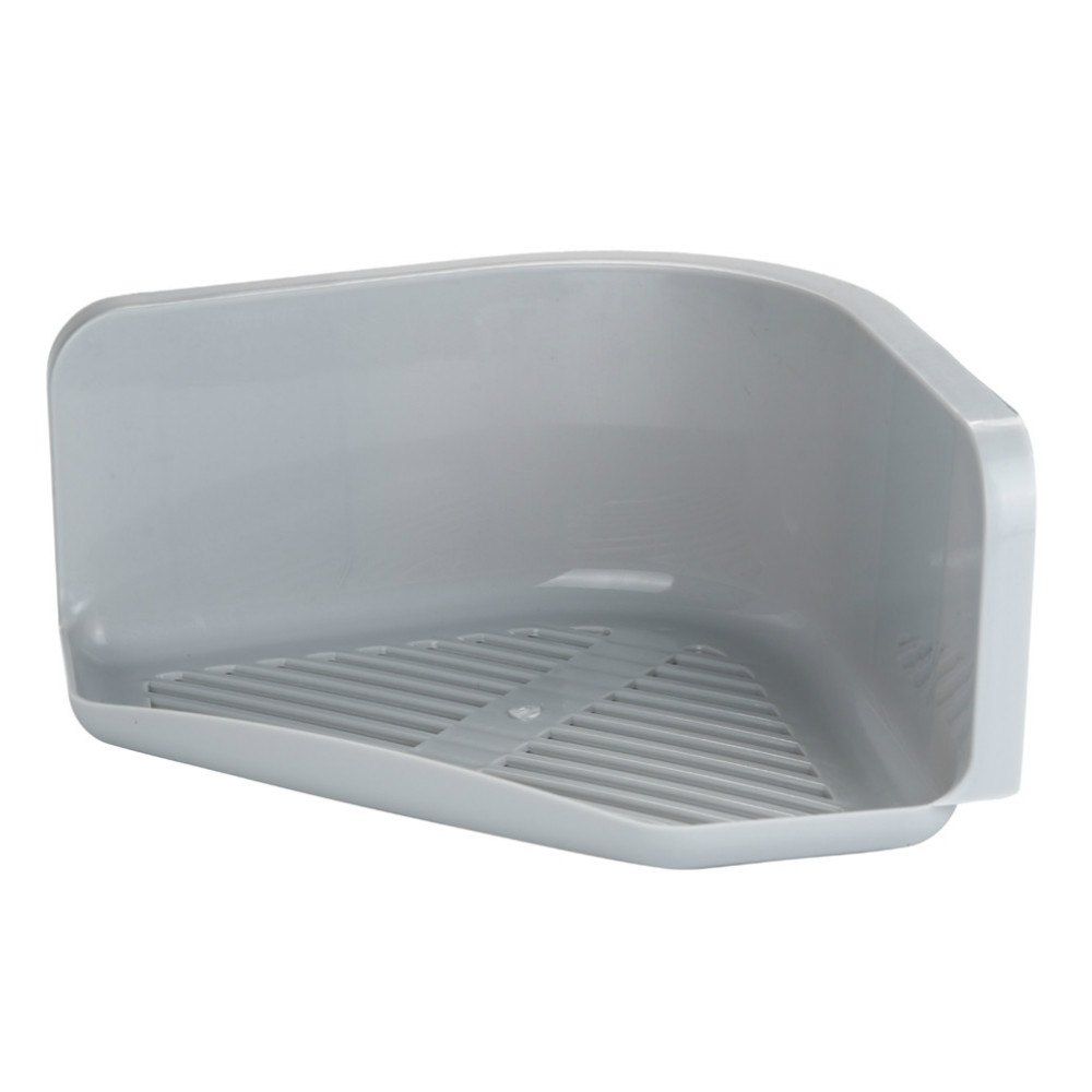

Plastic Suction Cup Bathroom Kitchen Corner Storage Rack, Gray