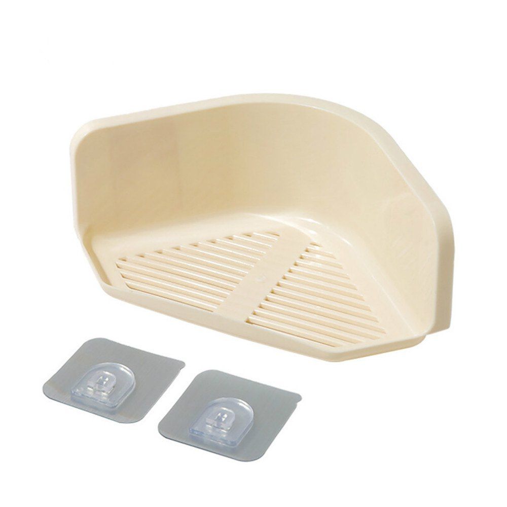 

Plastic Suction Cup Bathroom Kitchen Corner Storage Rack, Warm white