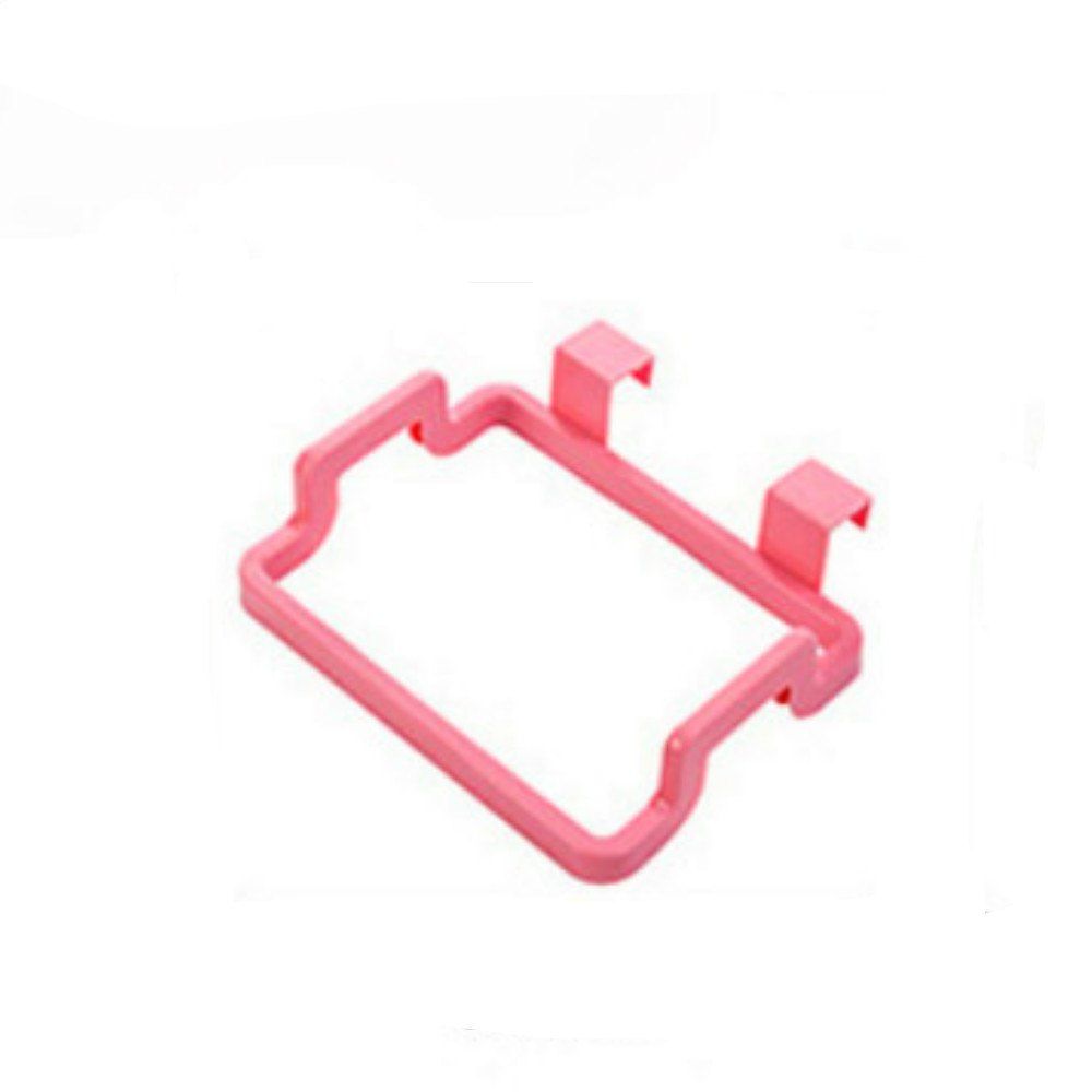 

Cupboard Door Kitchen Rubbish Bags Holder Portable Rack, Pink