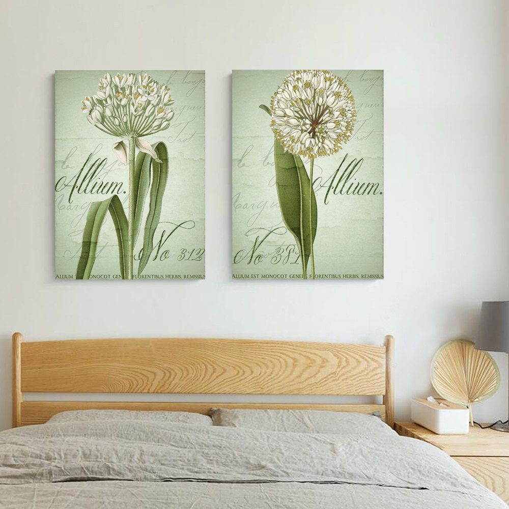 

W109&12 Allium Unframed Wall Canvas Prints for Home Decorations 2 PCS, Multi-a