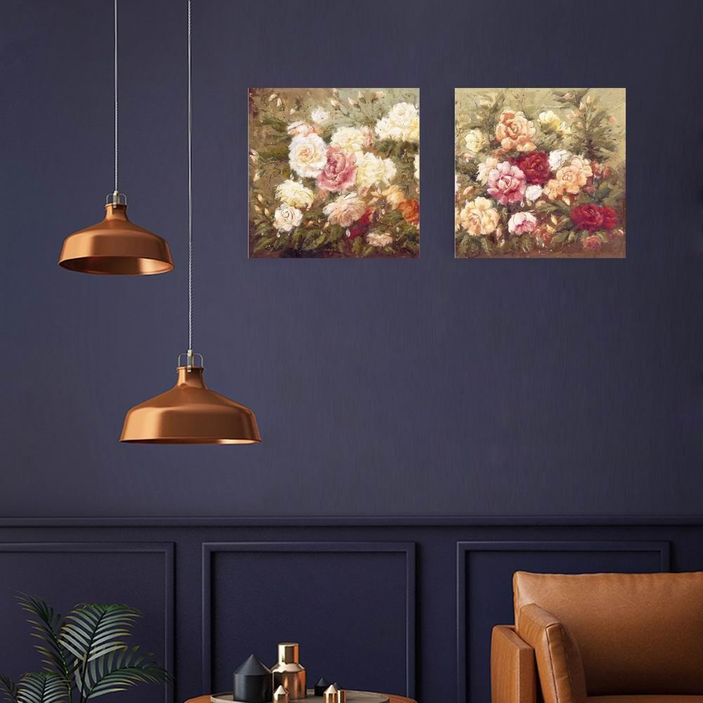 

W121 Flowers Unframed Art Wall Canvas Prints for Home Decorations 2 PCS, Multi-a
