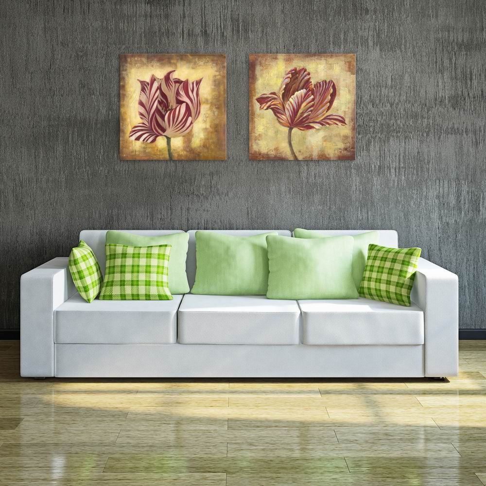 

W122 Unique Flower Unframed Art Wall Canvas Prints for Home Decorations 2 PCS, Multi-a