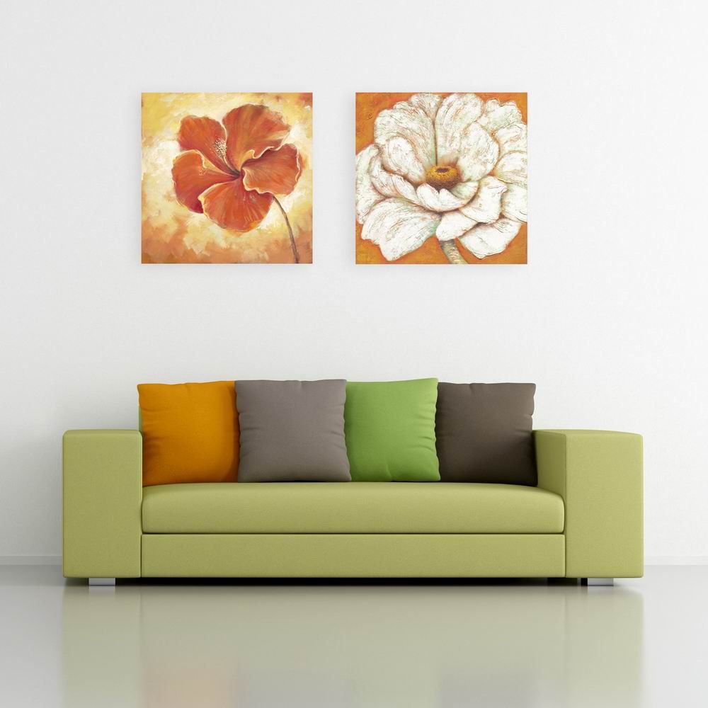 

W123 Unique Flower Unframed Art Wall Canvas Prints for Home Decorations 2 PCS, Multi-a