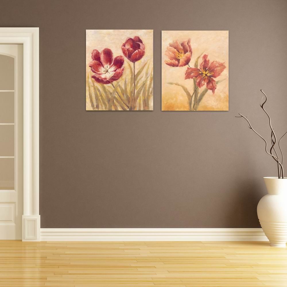 

W124 Unique Flowers Unframed Art Wall Canvas Prints for Home Decorations 2 PCS, Multi-a