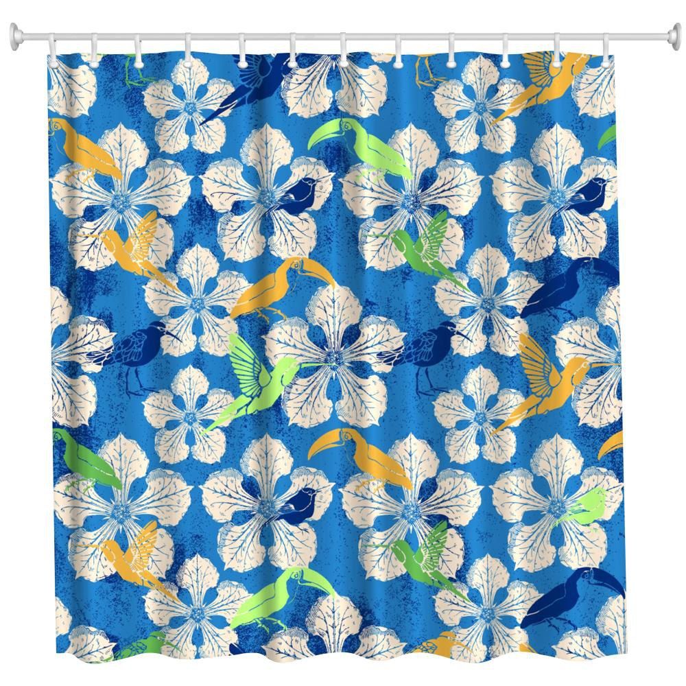 

Ink Petals Water-Proof Polyester 3D Printing Bathroom Shower Curtain, Multi-a
