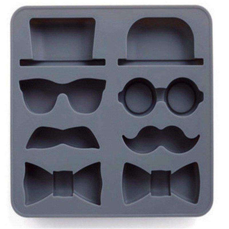 

New Creative Silicone Gentleman Mustache Ice Tray Mold, Black