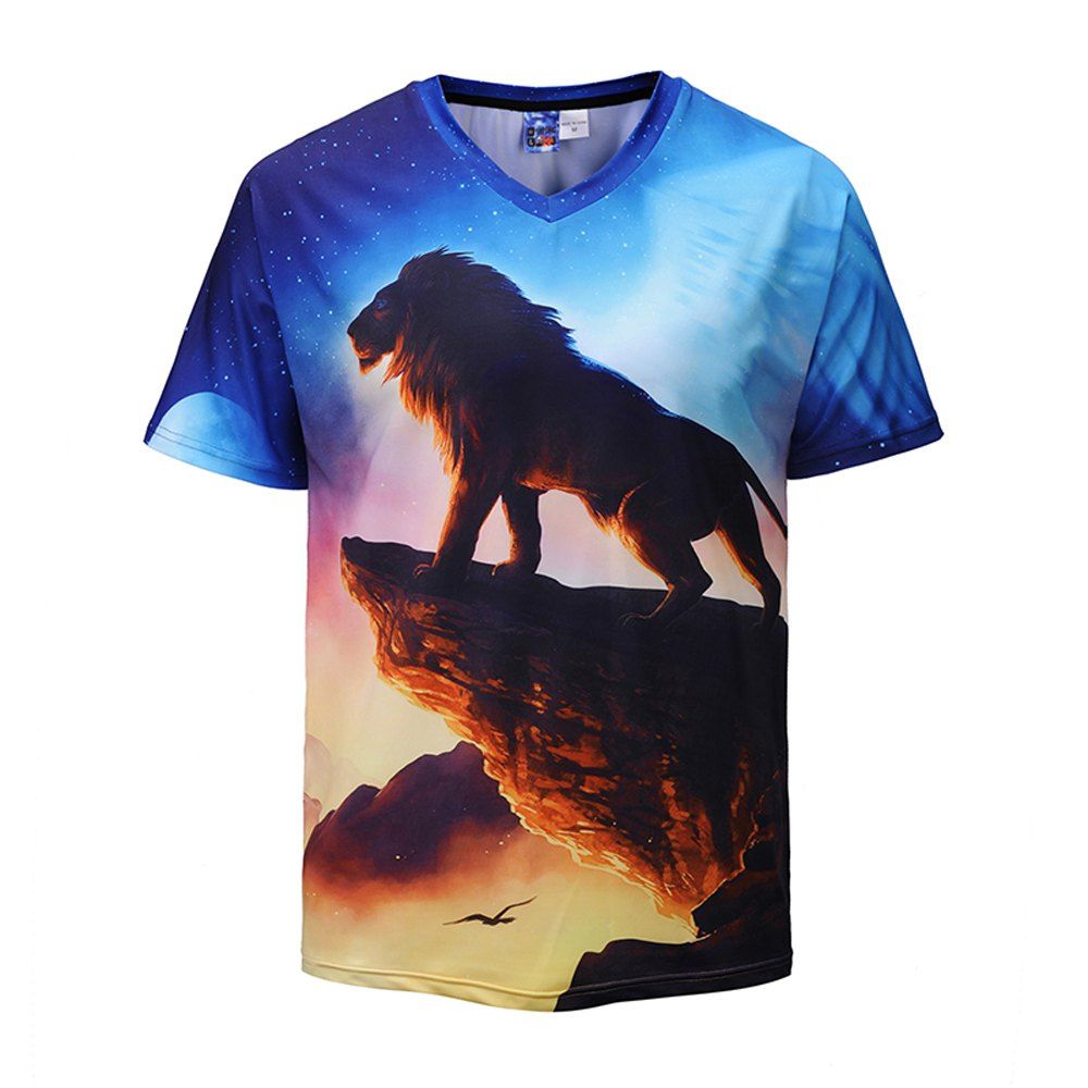 

Cliff Lion 3D Digital T-shirt, Multi-a