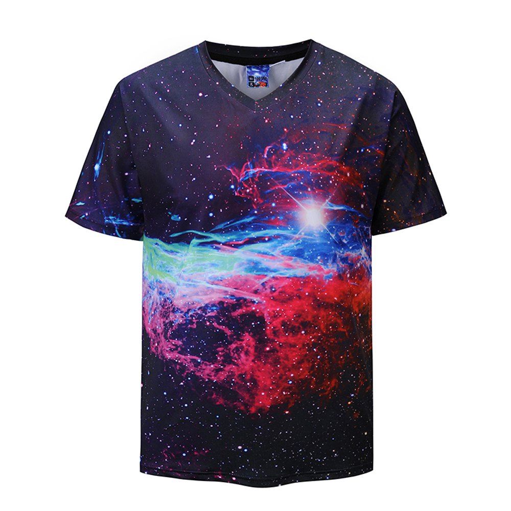 

Color Star Digital Short-Sleeved T-shirt, Multi-a