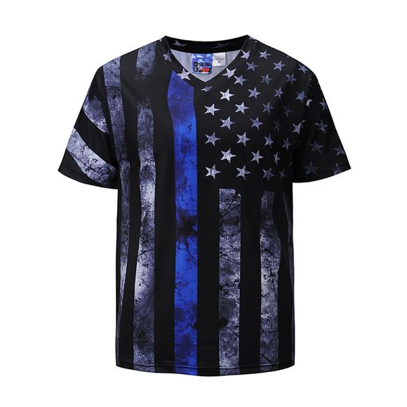 T-shirt numérique Stripe Star 3D - Noir XL