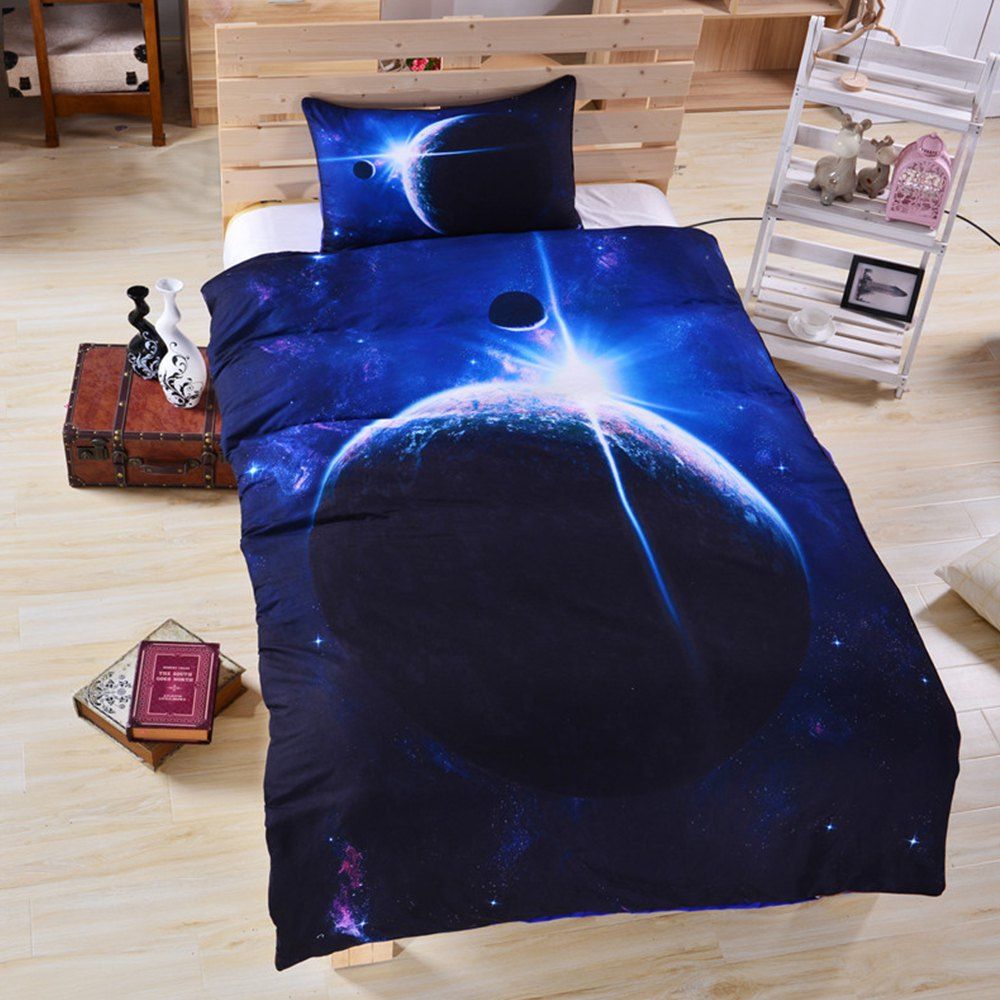 

3D Earth Moon Bedding Duvet Cover Set Digital Print 3pcs, Multi