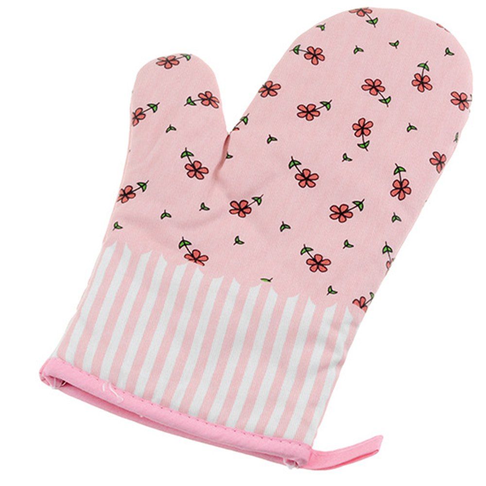 

Creative Kitchen Heat Insulation Microwave Oven Mitts Special Baking Gloves, Pink rose