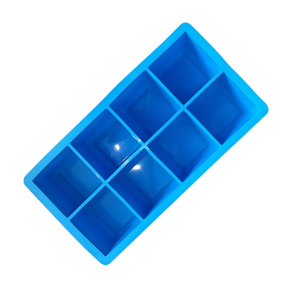 

Food Grade Lidless 8-cell Silicone Ice Cube, Deep sky blue
