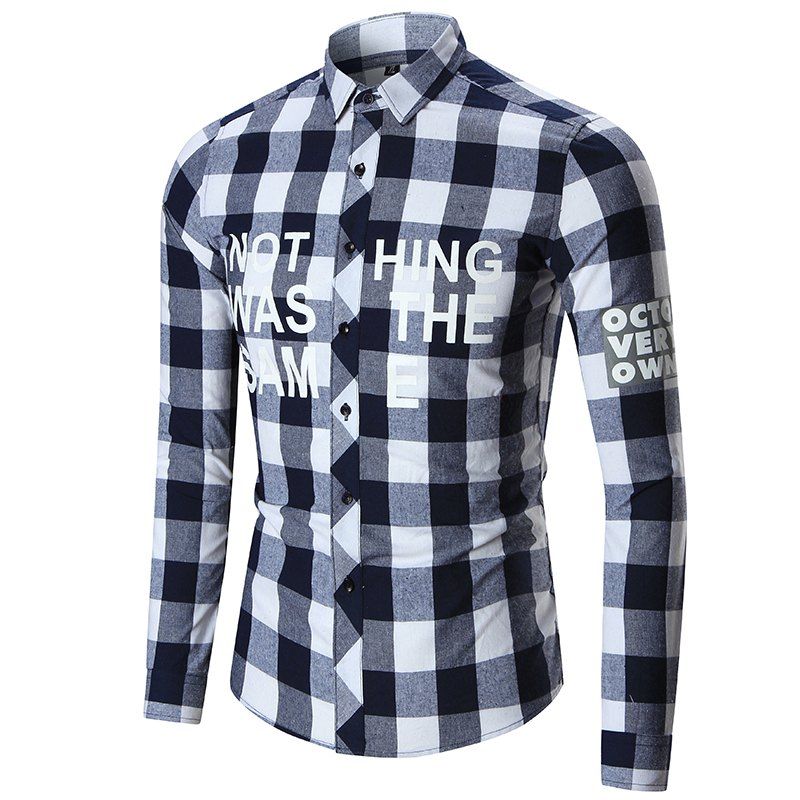 

Men's New Plaid Shirts, White