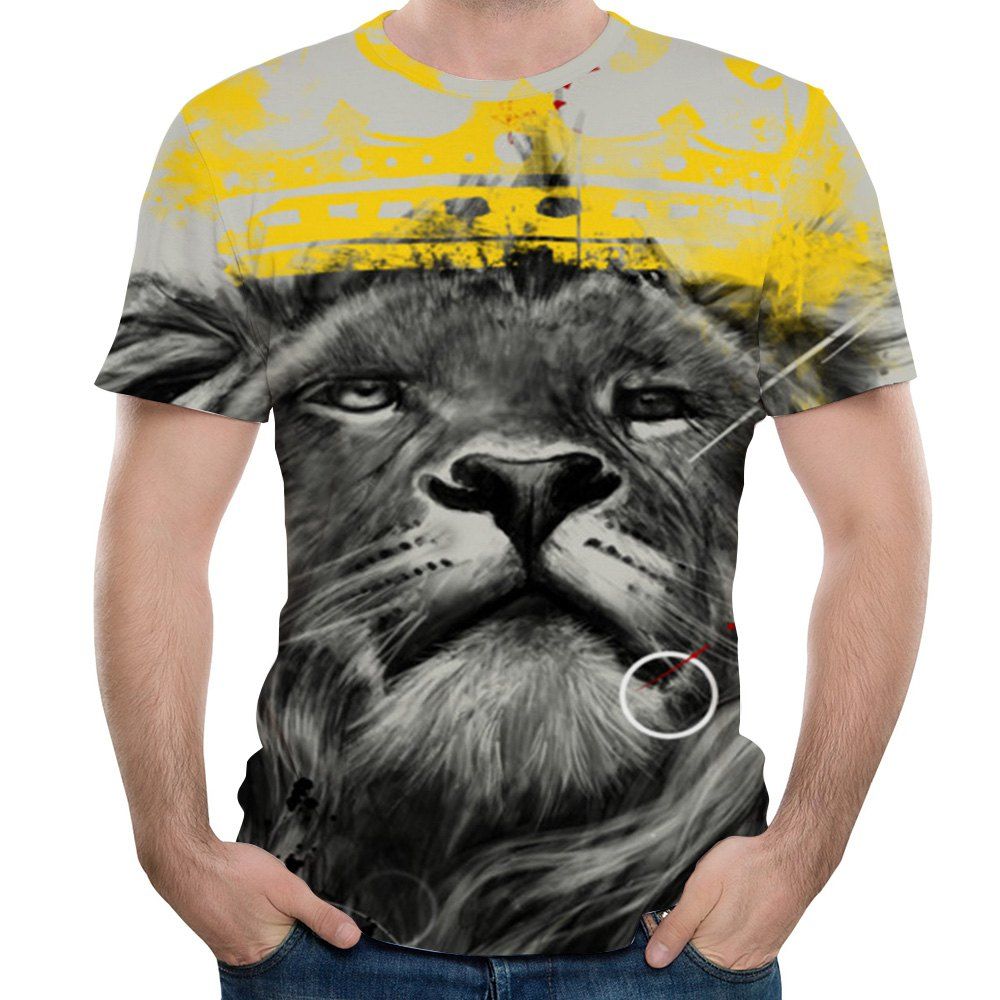 

2018 New Youth Fashion Men's 3D Printed Short-Sleeve T-shirt, Carbon gray