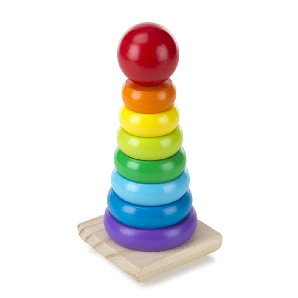 

Rainbow Stacker Wooden Ring Educational Toy, Multi-a