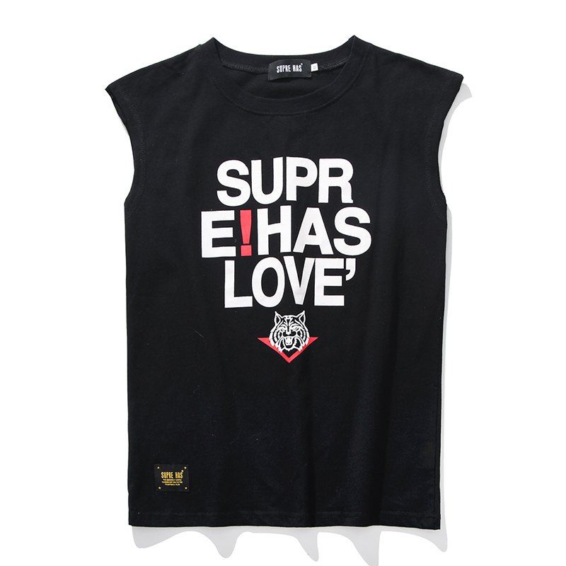 

Men Streetwear Sleeveless T-shirt, Black