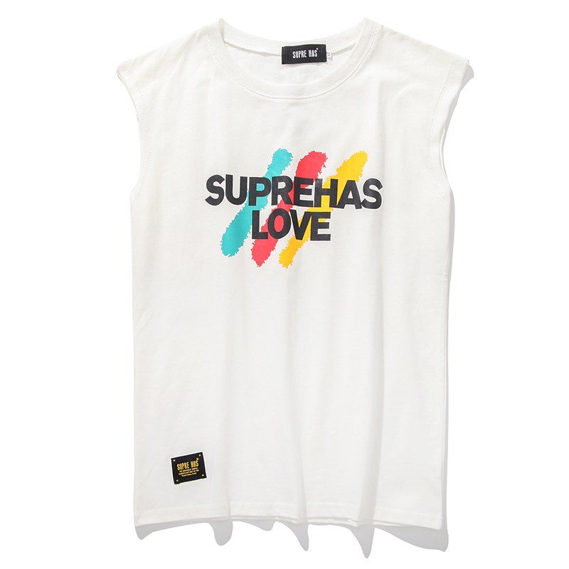 

Men's Sleevsless Hiphop T-shirt, White