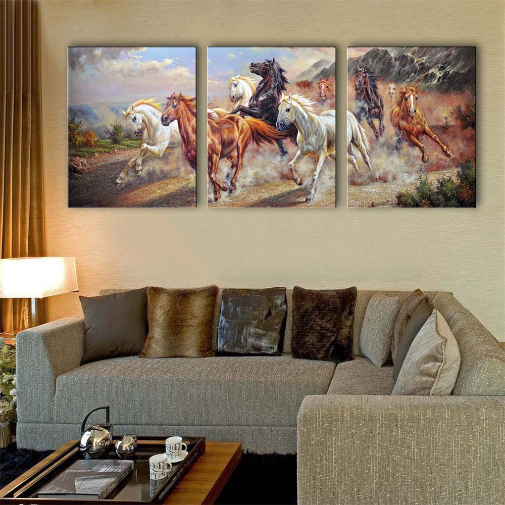 

Special Design Frameless Paintings Rush Print 3PCS, Multi