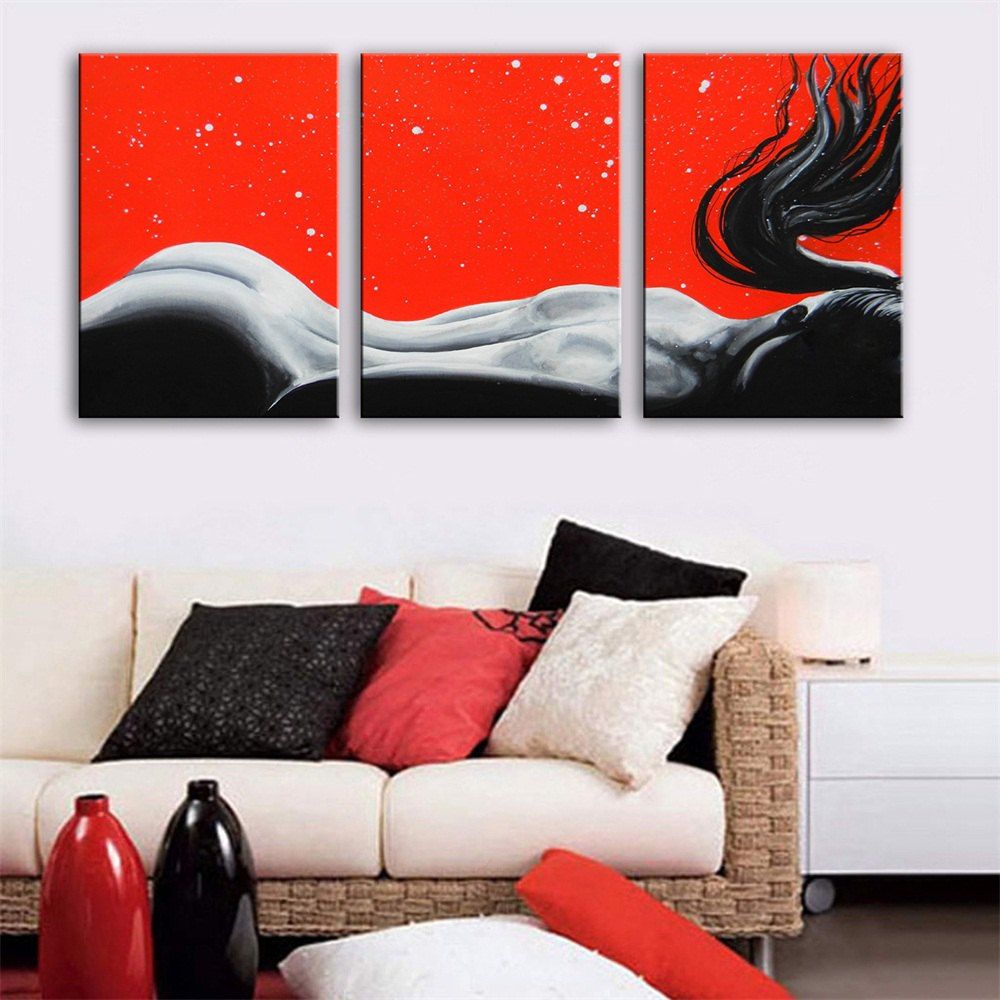 

Special Design Frameless Paintings Rest Print 3PCS, Multi