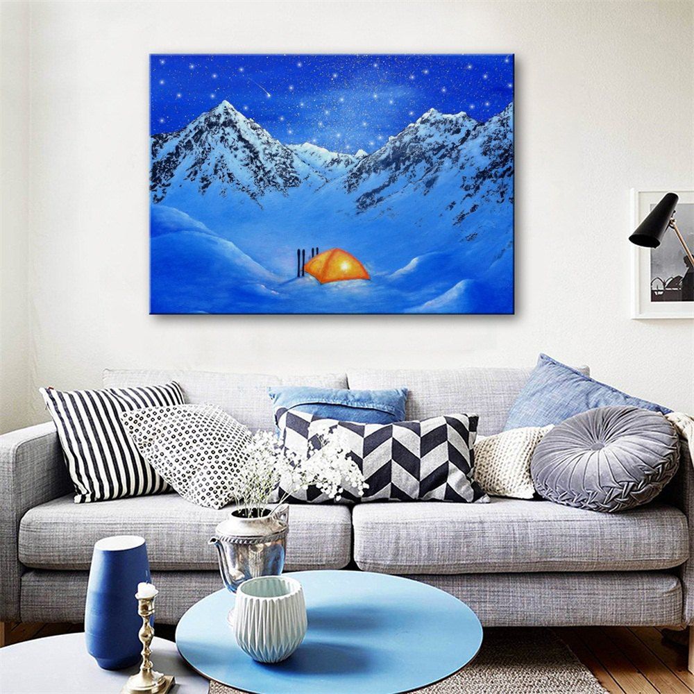 

Special Design Frameless Paintings Be Stationed Print, Crystal blue