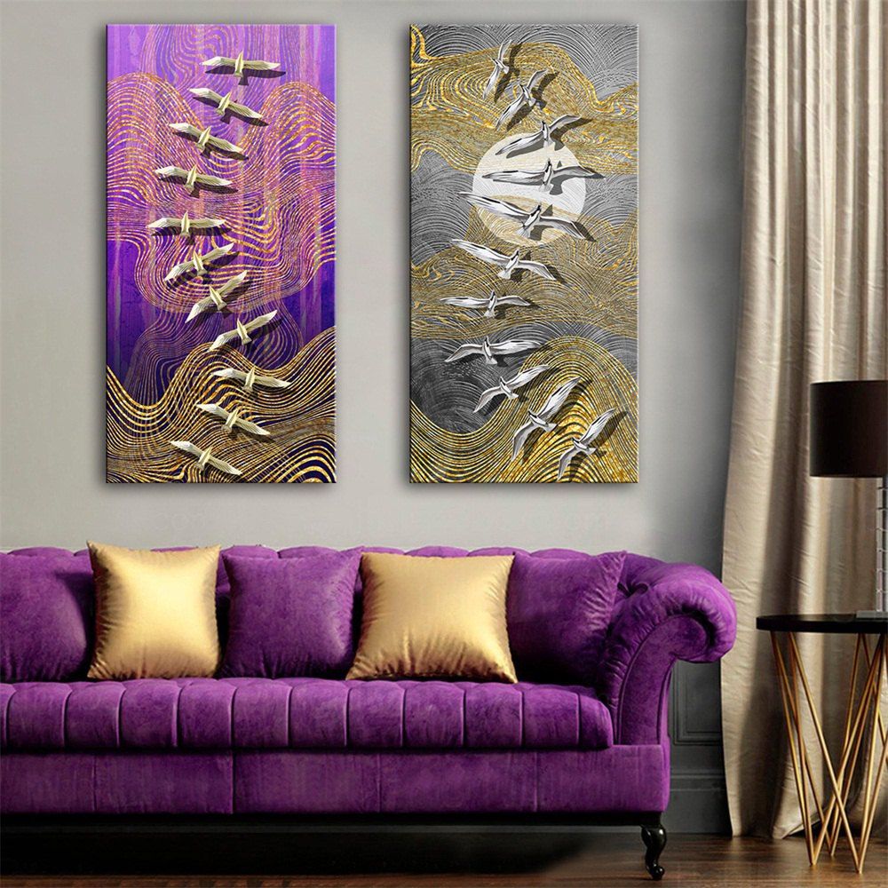 

Special Design Frameless Paintings Peace Print 2PCS, Multi