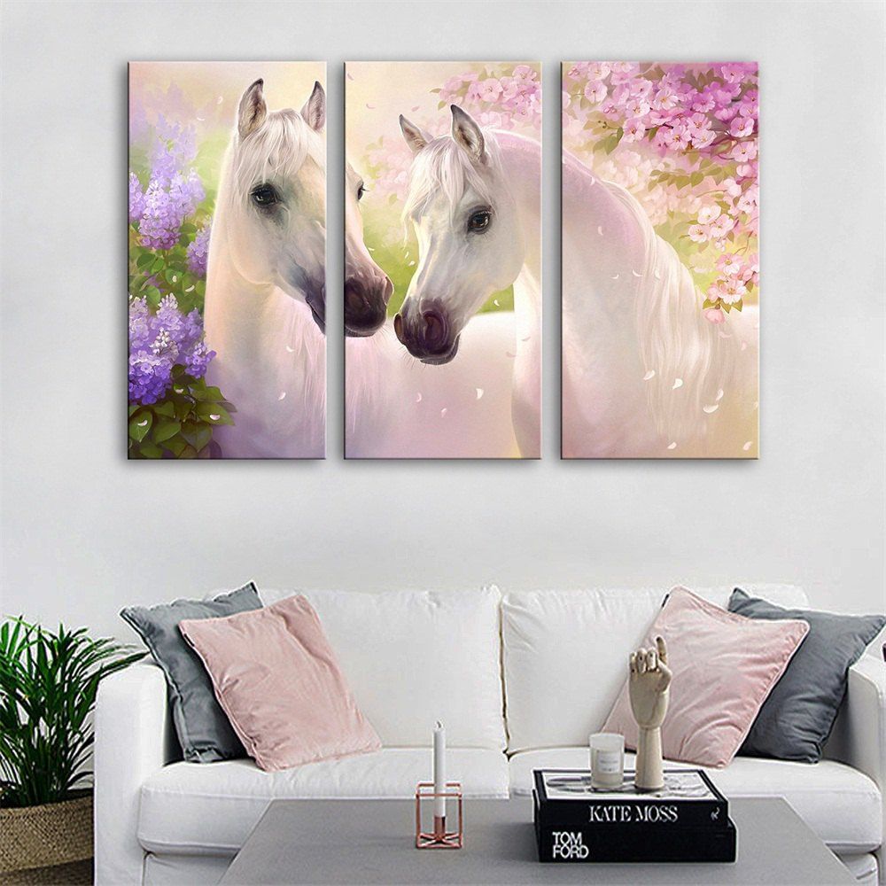 

Special Design Frameless Paintings Fell in Love Print 3PCS, Multi
