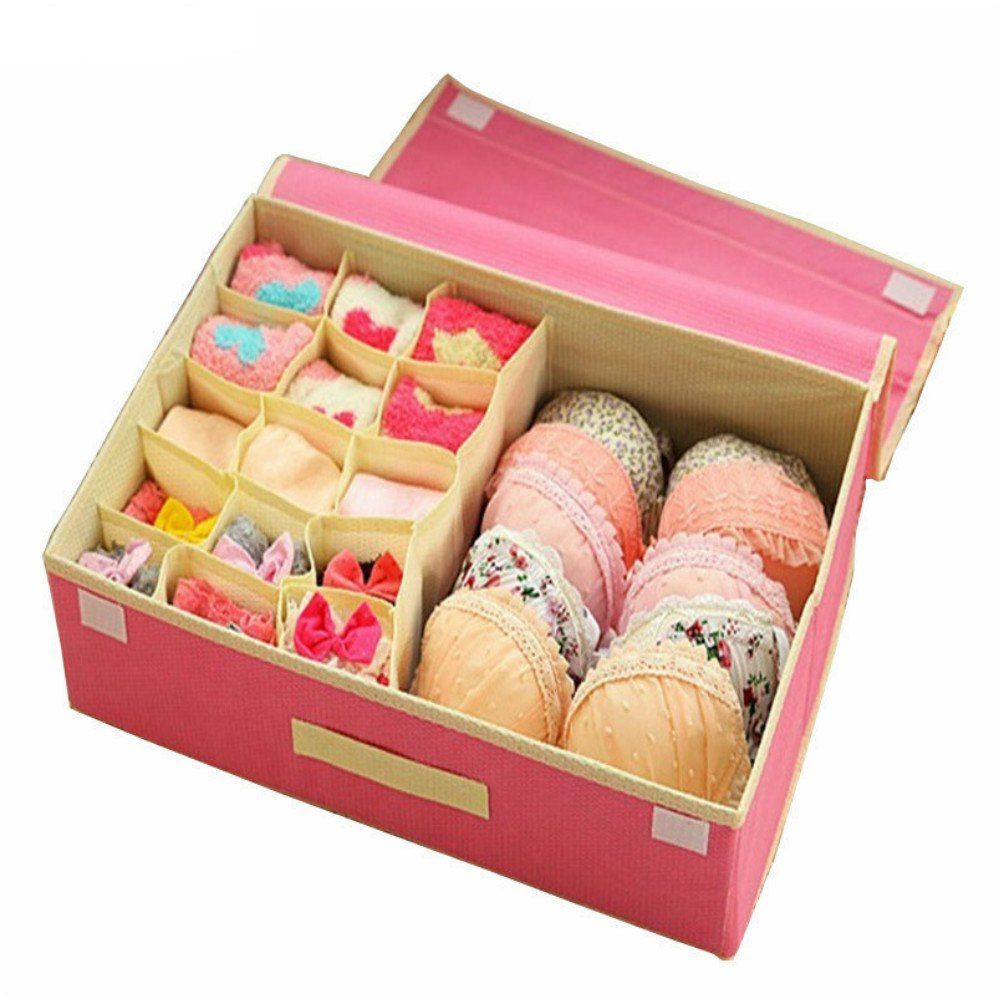 

Non-Woven Underwear Storage Drawers Boxes, Watermelon pink