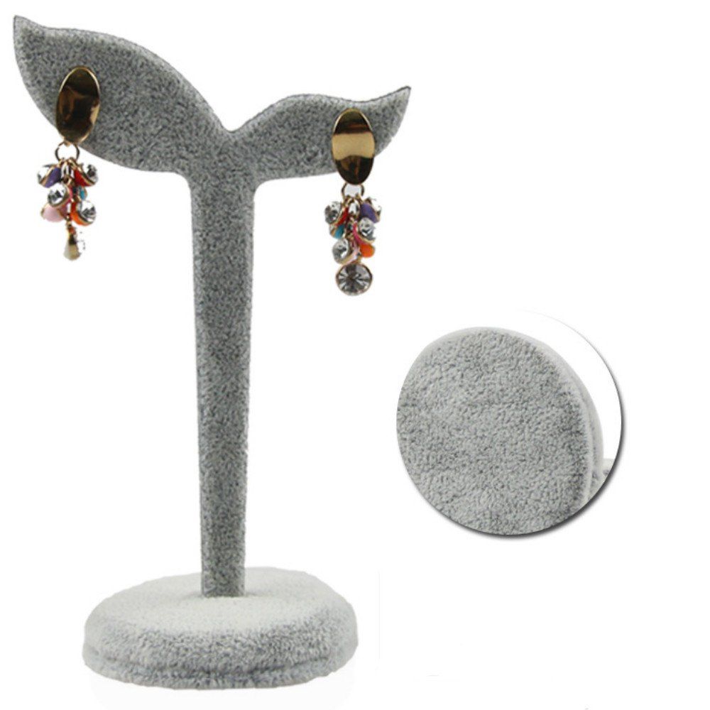 

New Velvet Earring Display Stand Props Holder, Gray