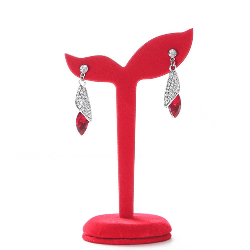 

New Velvet Earring Display Stand Props Holder, Red