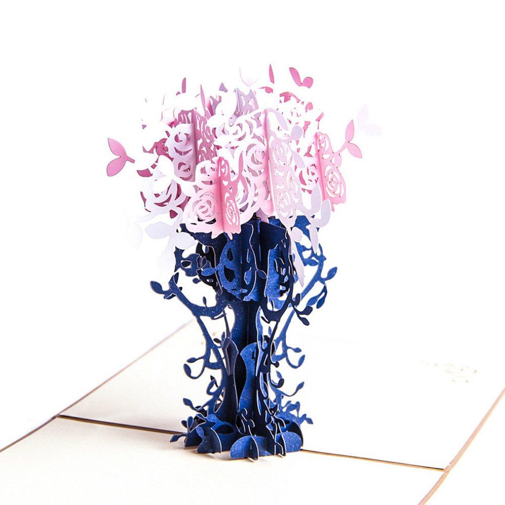 

Paper 3D Pop Up Birthday Greeting Cards Postcards, Pink