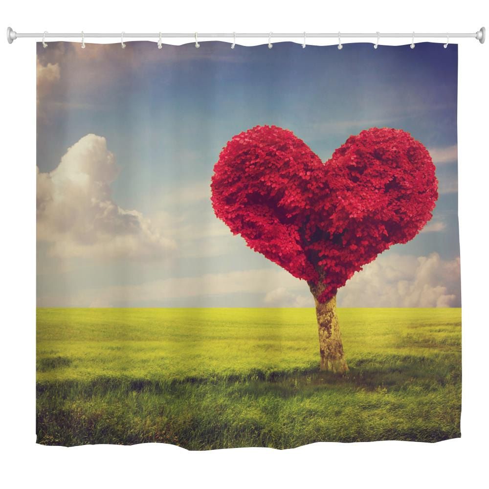 

Love Tree Water-Proof Polyester 3D Printing Bathroom Shower Curtain, Multi-a