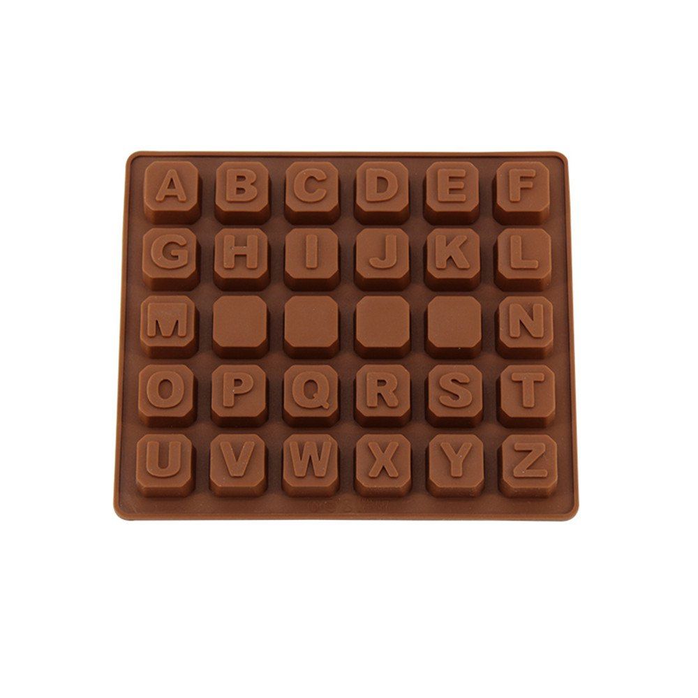 

DIY Cake Tool Food-Grade Silicone Chocolate 26 English Letters Cake Mold, Coffee