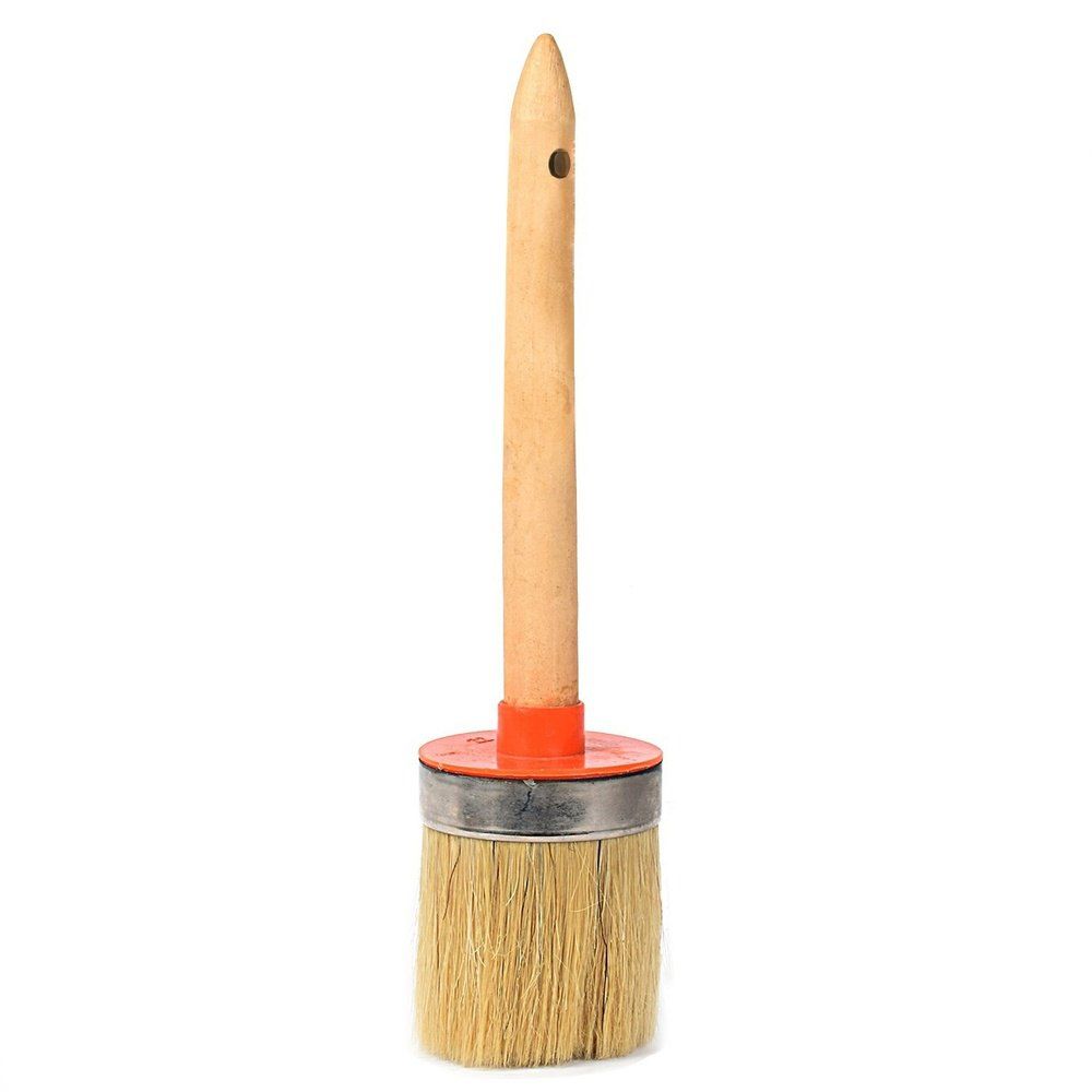 

Wooden Handle 70mm Diameter Round Head Mane Oil Paint Wax Car Wash Brush, Orange