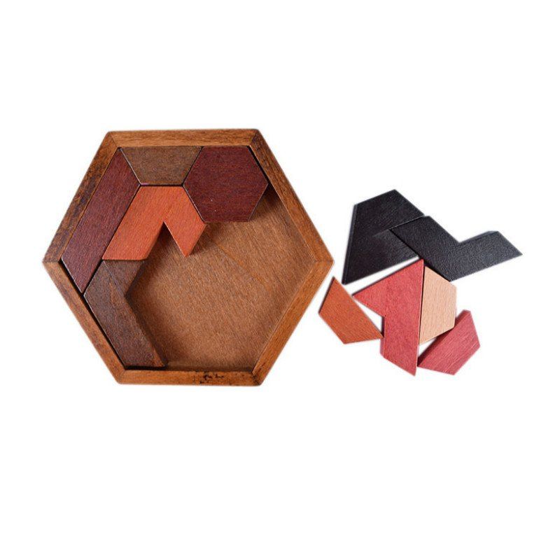 

Hexagon Puzzle Developmental Intelligence Toy for Kids, Multi-b