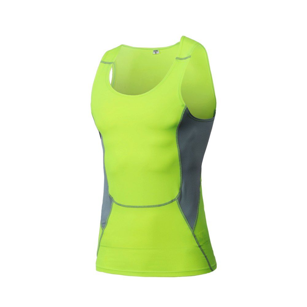 

Men's Skinny PRO Exercise Vest Elastic Sweat Dry Vest, Green