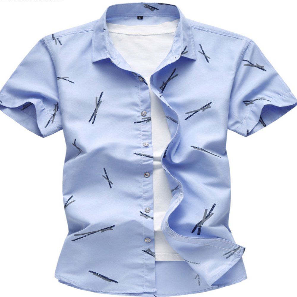 

Men's Print Short Sleeve Shirt, Blue angel