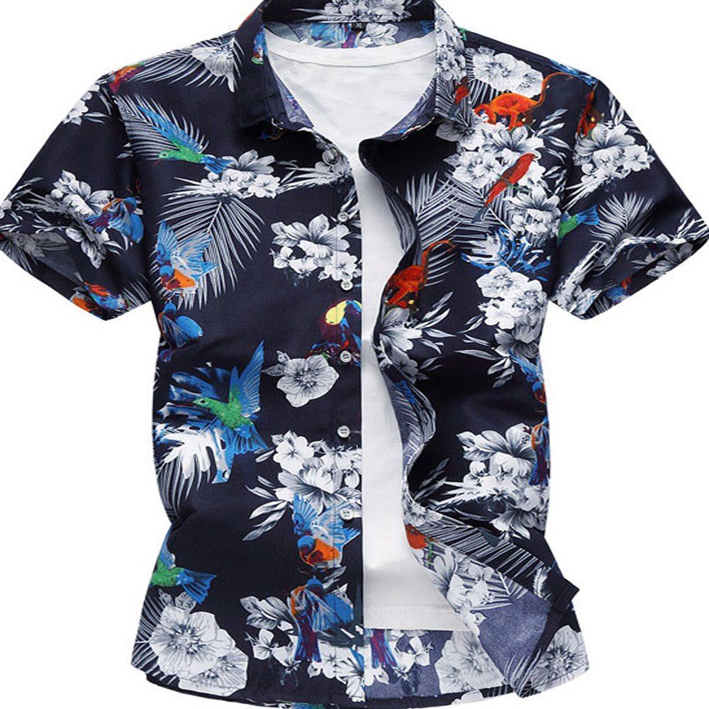

Men Short-sleeved Shirt Casual Print Shirt, Multi-c