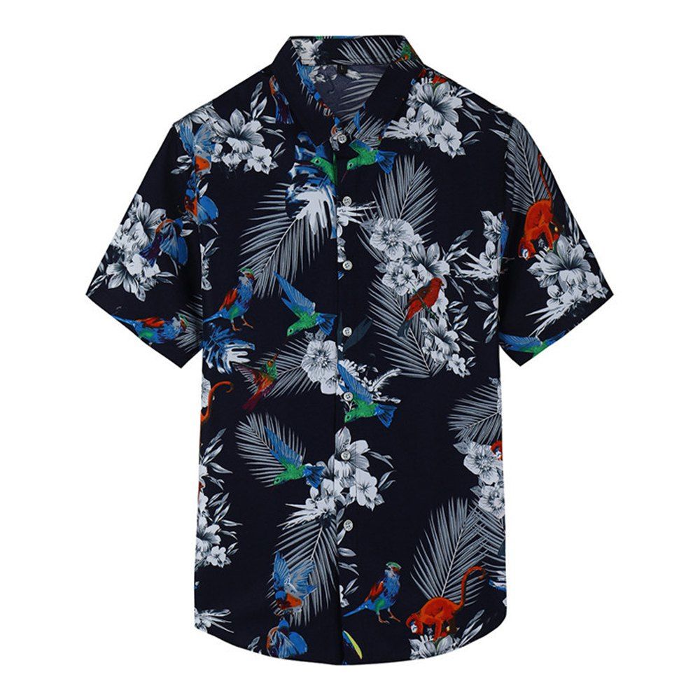 

Men Short-sleeved Shirt Casual Print Shirt, Multi-d