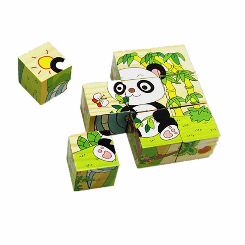 

Cartoon Animal Three-dimensional Jigsaw Children Puzzle 9 Pieces Toy, Multi