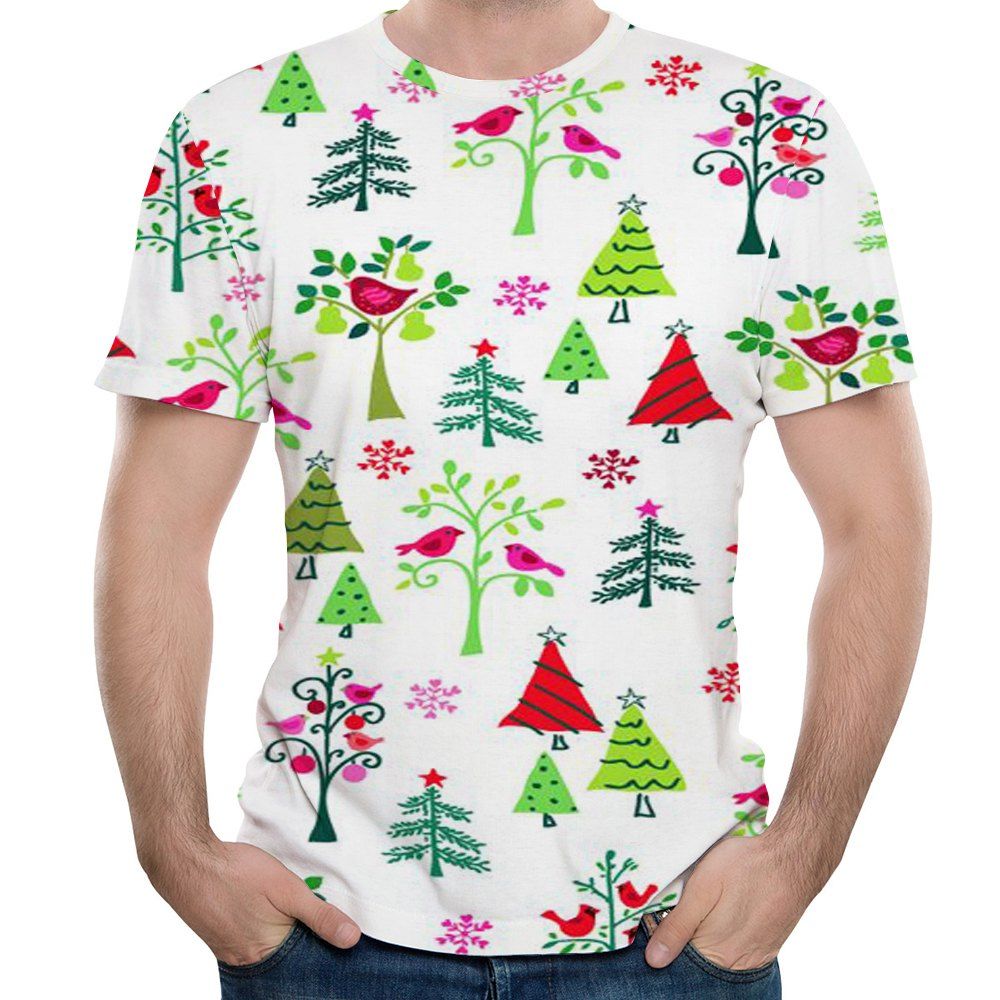 

2018 Summer Casual Men's 3D Print Short T-shirt, Multi-h