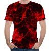 Nouveau T-shirt à manches courtes en soie rouge imprimé 3D Fashion Casual hommes - Rouge Amour L