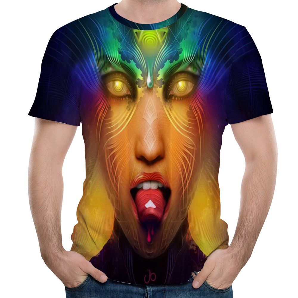 

New Fashion Long Stone 3D Printed Men's Short Sleeve T-shirt, Multi