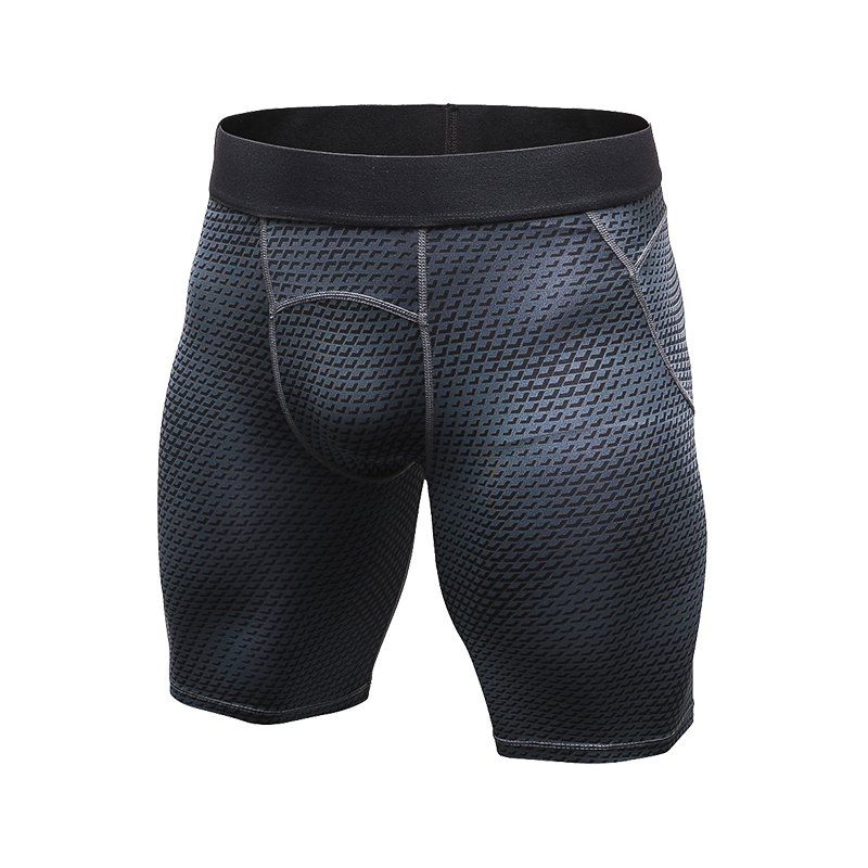 

Quickly Dry Gym Sport Train Men'S Jogging Compression Tight Running Short, Black
