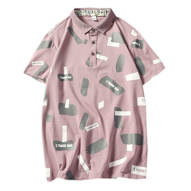 

Men Graffiti Short Sleeve Polo Shirt, Rose