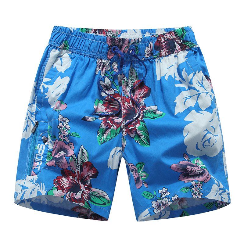 

Men's Colorful Flower Print Swim Trunks Beach Shorts, Multi-c
