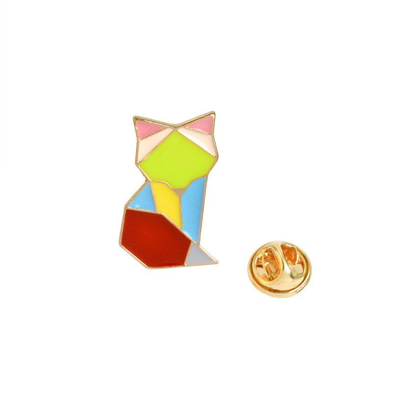 

Creative Geometric Lines Colorful Animals Whale Brooches Accessories, Multi-a