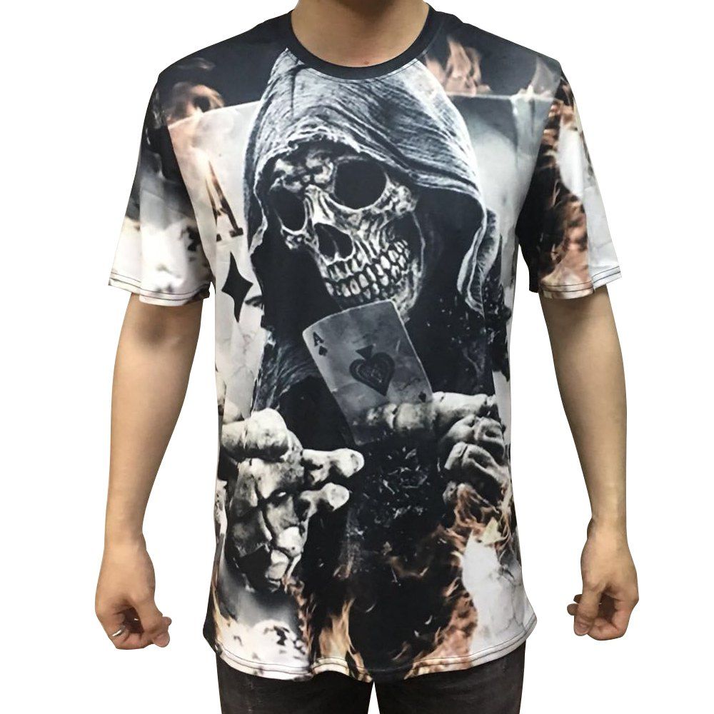 

Skeleton Devil 3D Printing Short-Sleeved T-shirt, Black