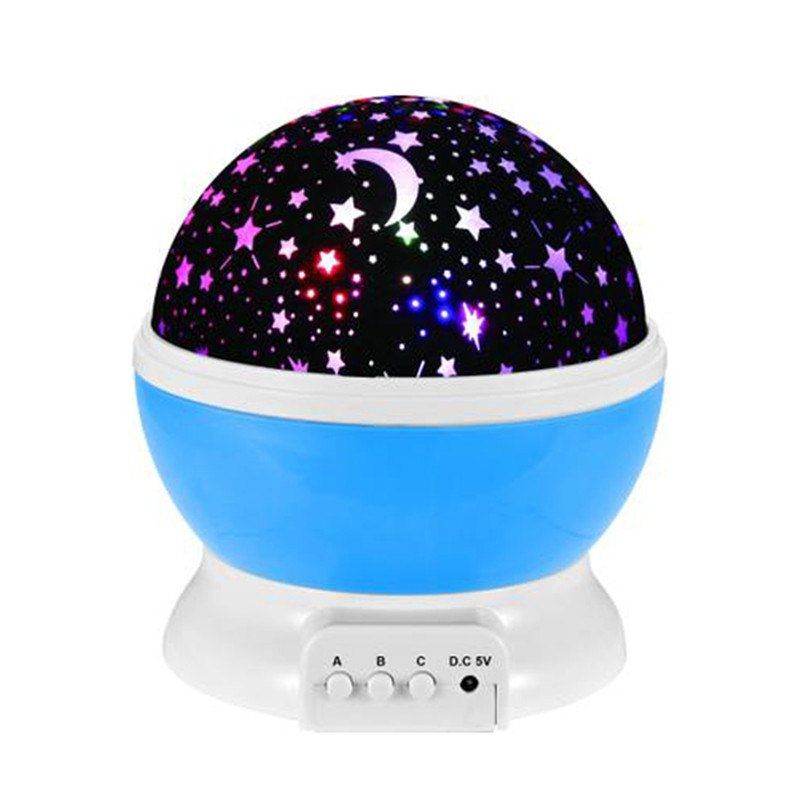 

Creative Colorful Led Star Rotation Projection Home Decoration Lamp, Sky blue